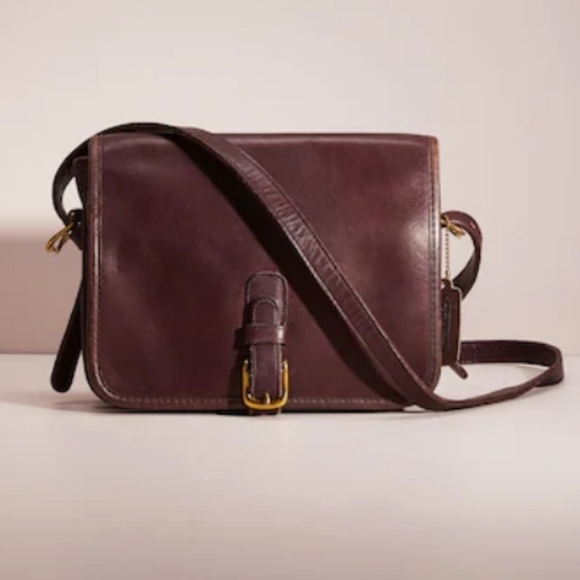 COACH Vintage leather buckle Saddle Bag-tabac